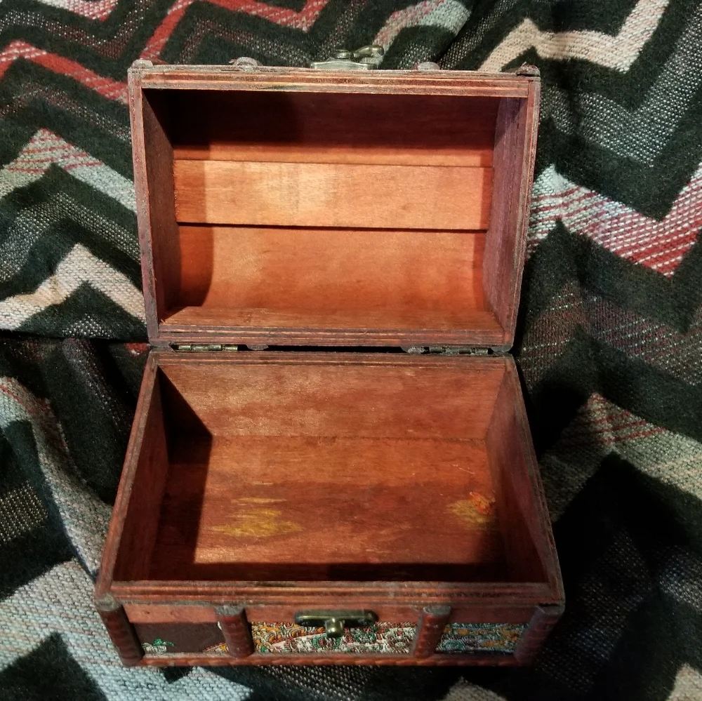 Decorative Flowey Wooden Jewelry Box medium